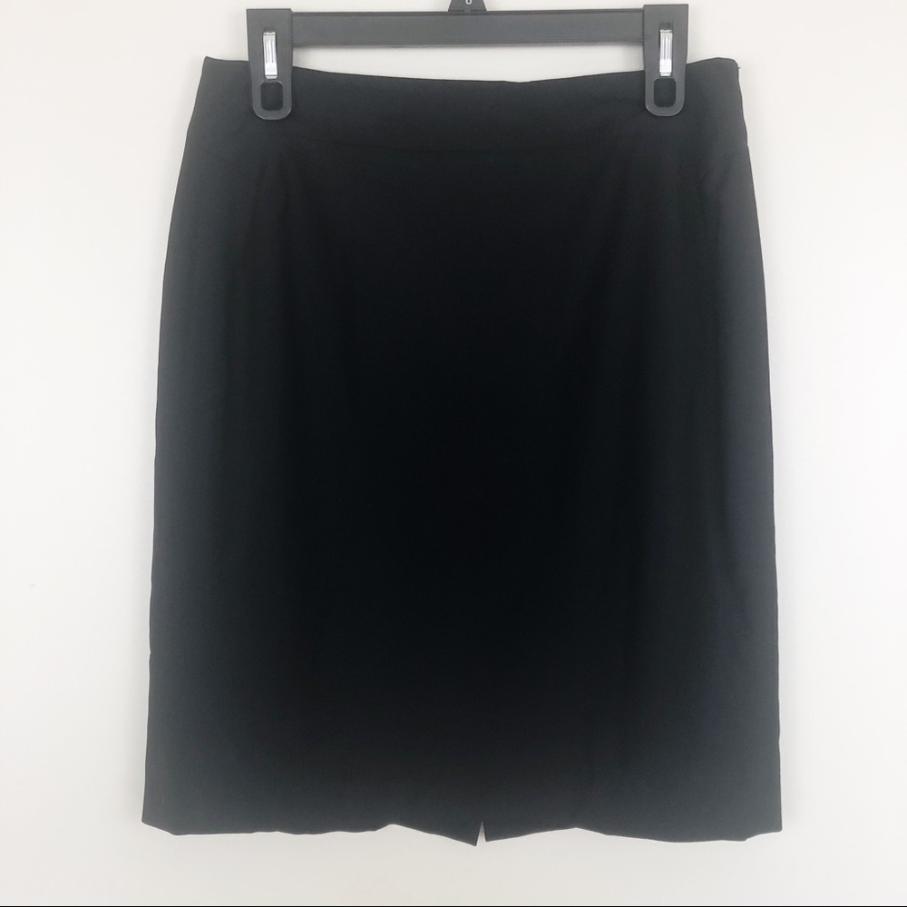 Ann Taylor Black Wool Pencil Skirt Size 6